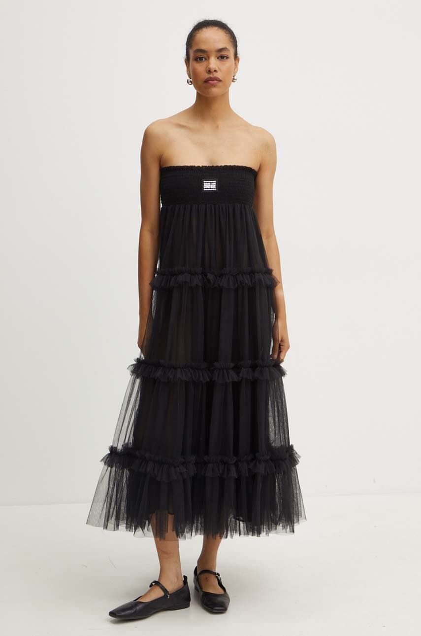Versace Jeans Couture fusta culoarea negru, maxi, evazati, 77HAE800 J0144 Versace Jeans Couture fusta culoarea negru, maxi, evazati, 77HAE800 J0144