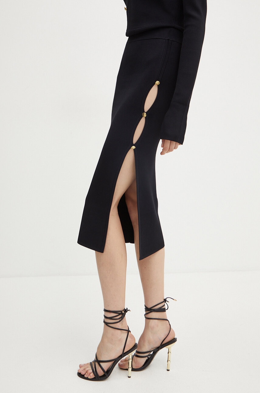 Versace Jeans Couture fusta culoarea negru, midi, creion, 77HAEMB1 CM61H Versace Jeans Couture fusta culoarea negru, midi, creion, 77HAEMB1 CM61H