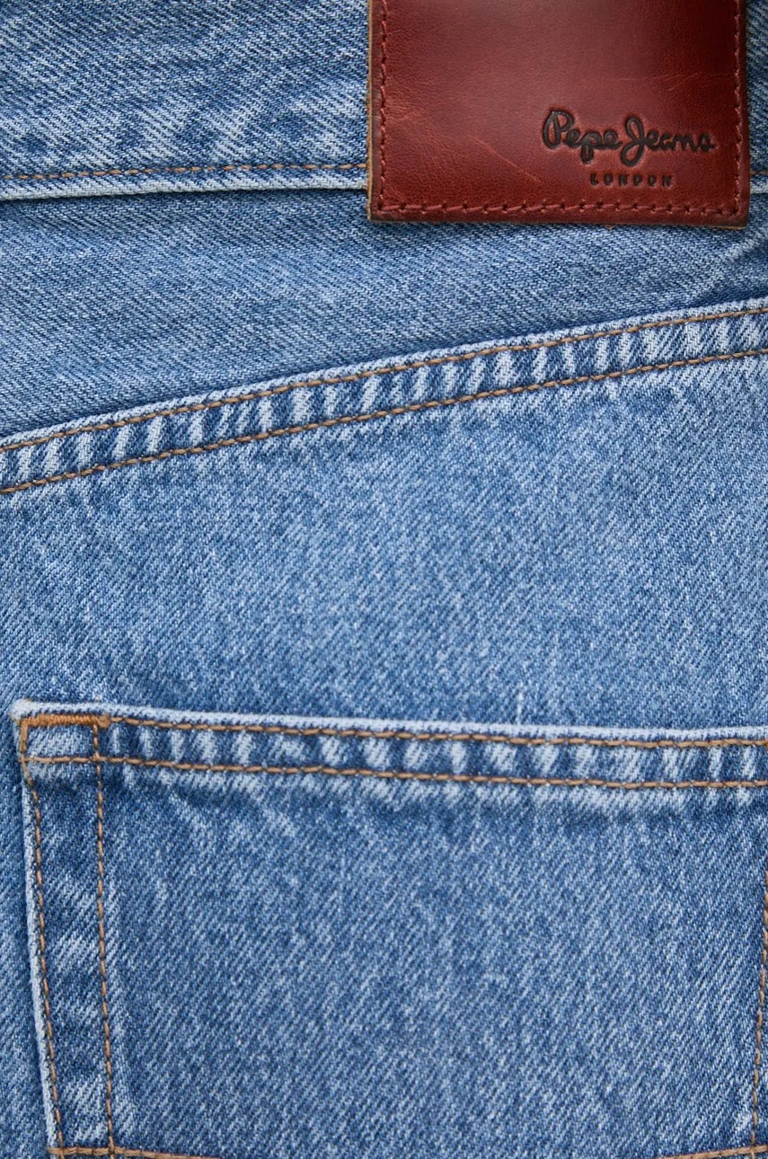 Rifľová sukňa Pepe Jeans MINI SKIRT HW GLITTER