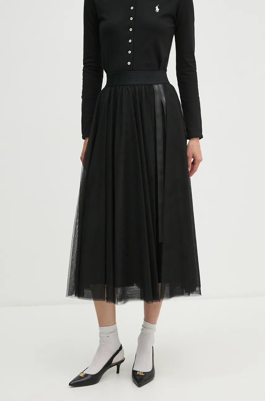 Joop! fusta culoarea negru, midi, evazati, 30045183