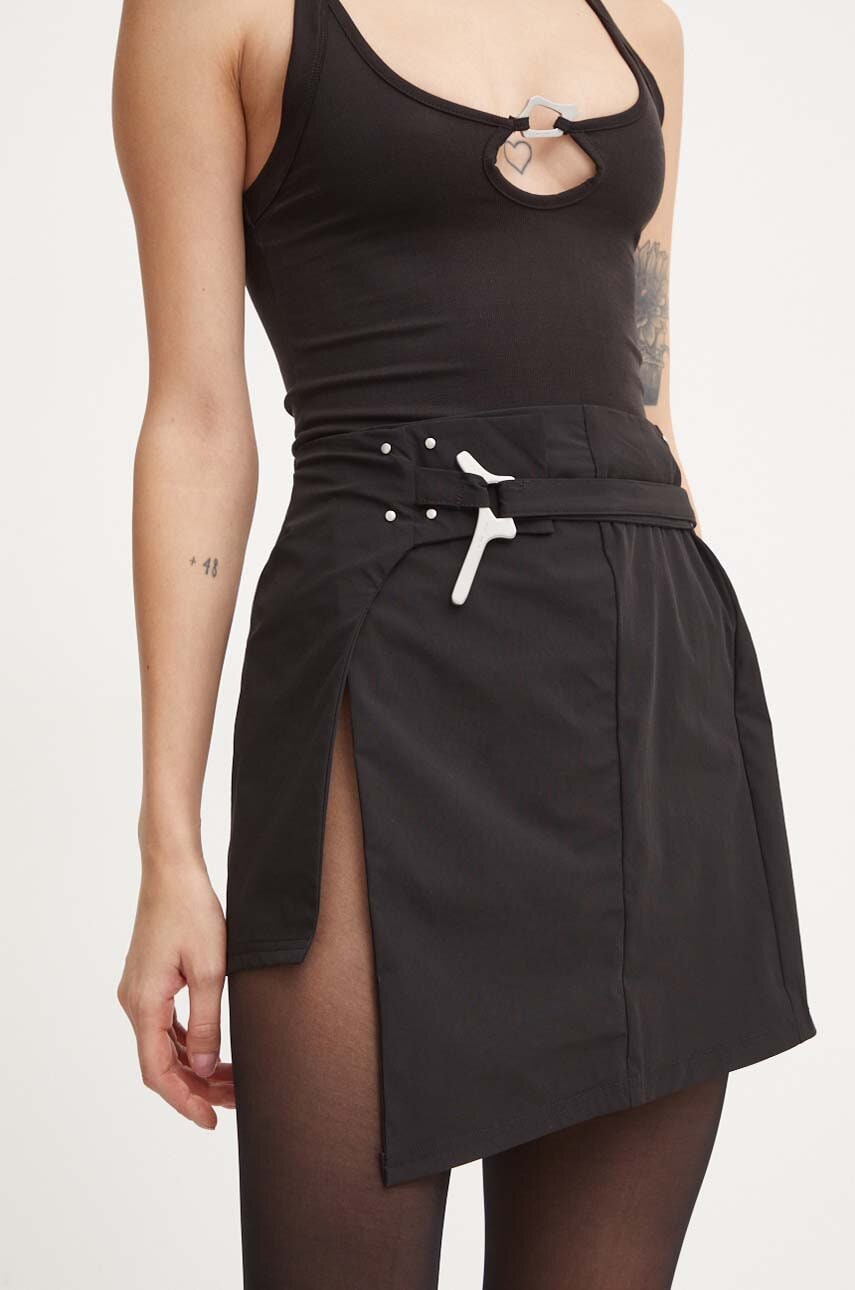 Heliot Emil fusta culoarea negru, mini, evazati, HE.W.12.023.BLK01 Heliot Emil fusta culoarea negru, mini, evazati, HE.W.12.023.BLK01