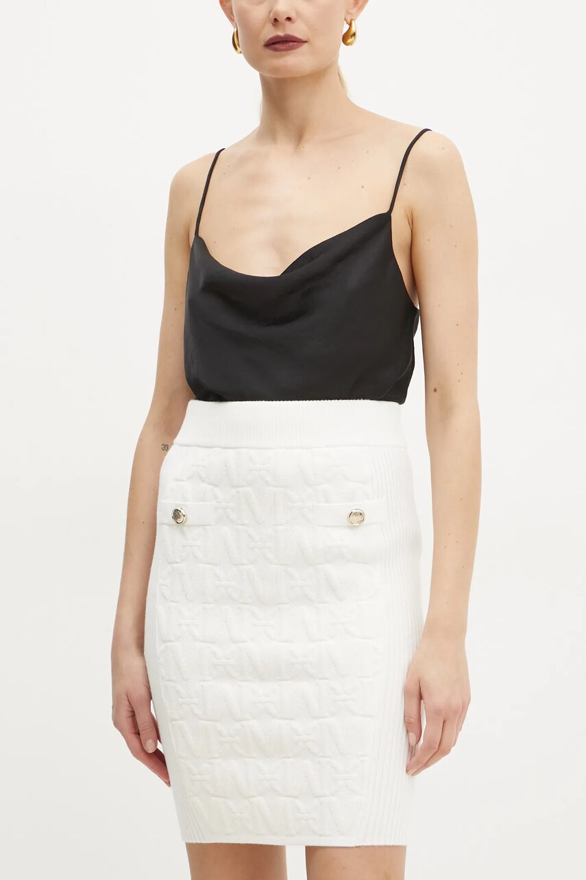 Levně Sukně Marciano Guess HERMIONE bílá barva, mini, pouzdrová, 4BGD01 5661Z