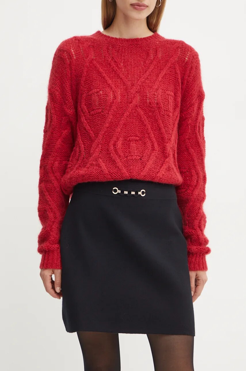 Levně Sukně Twinset černá barva, mini, áčková, 242TP3183
