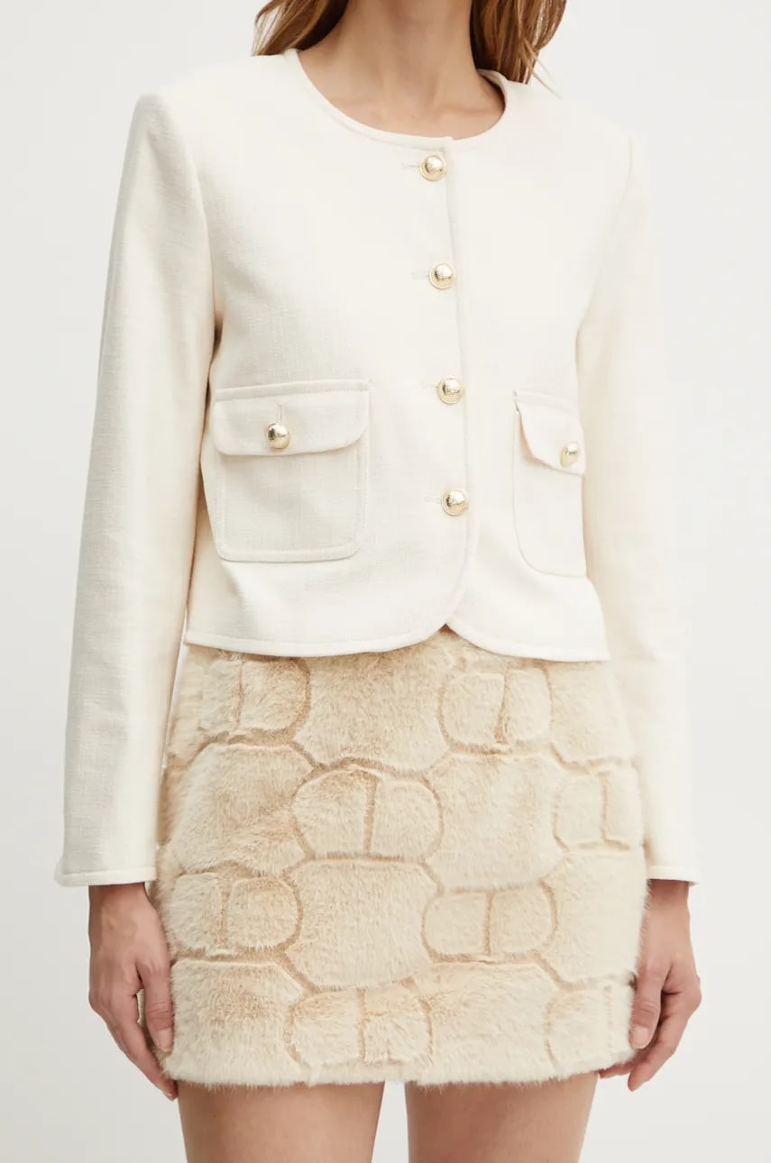 Levně Sukně Twinset béžová barva, mini, áčková, 242TT2032