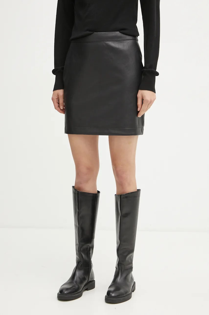 Boss Orange fusta culoarea negru, mini, drept, 50528381 Boss Orange fusta culoarea negru, mini, drept, 50528381