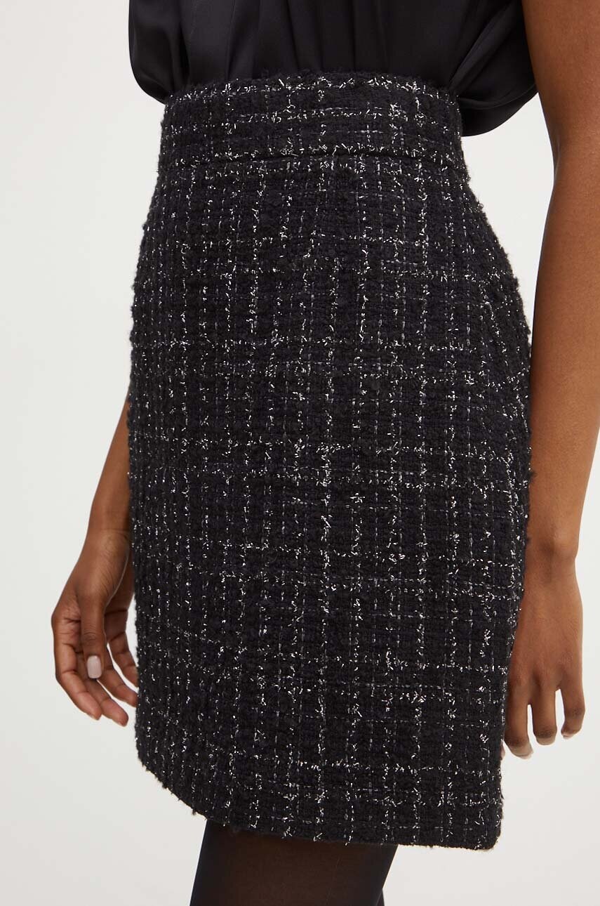 BOSS fusta din amestec de lana culoarea negru, mini, drept, 50524681