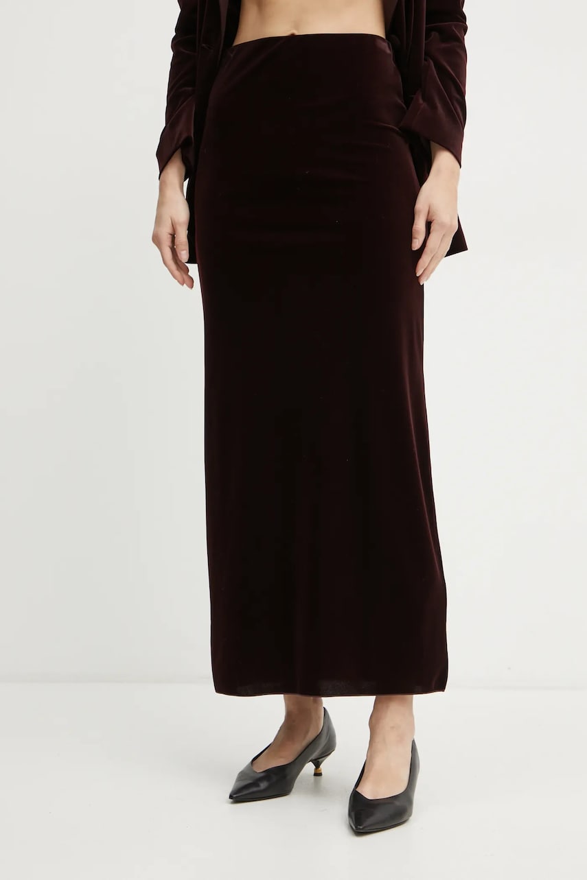 MAX&Co. fustă de catifea culoarea bordo, maxi, drept, 2426776015200 MAX&Co. fustă de catifea culoarea bordo, maxi, drept, 2426776015200