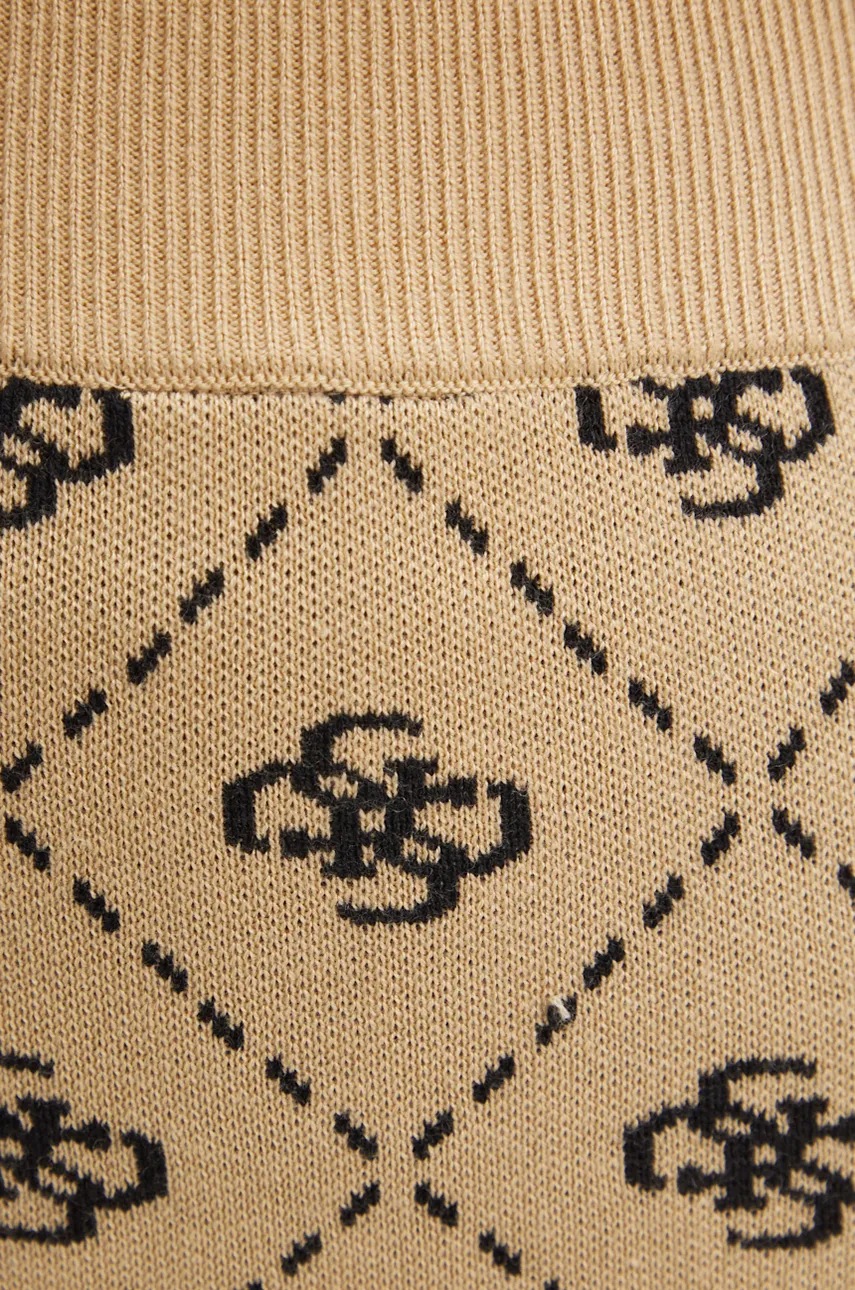Спідниця з домішкою вовни Guess SARAH колір бежевий mini олівець W4BD0S Z3JD2 