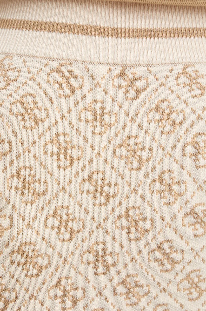 Φούστα Guess LISE χρώμα: μπεζ, W4BD53 Z37K0 φωτογραφία
