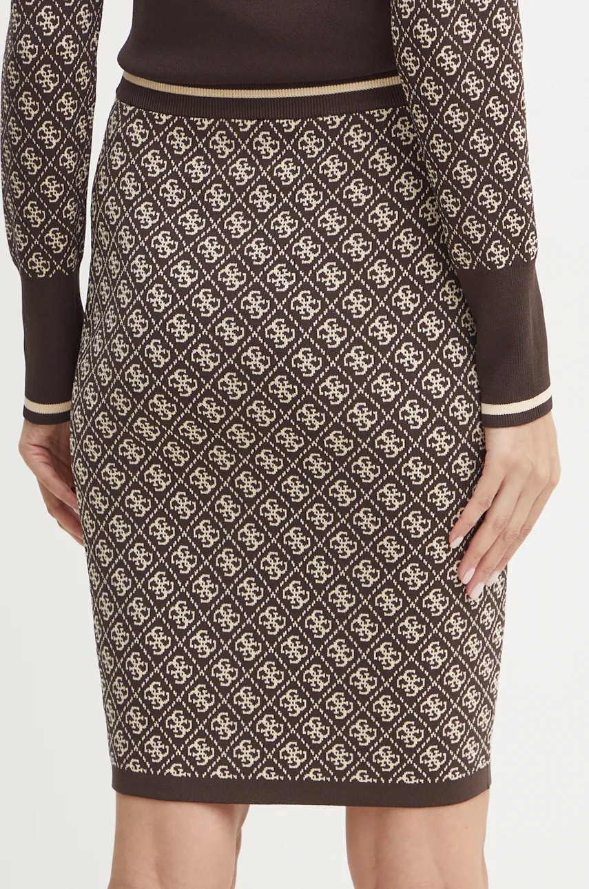 Guess szoknya LISE barna, mini, ceruza fazonú, W4BD53 Z37K0 termék 2. képe
