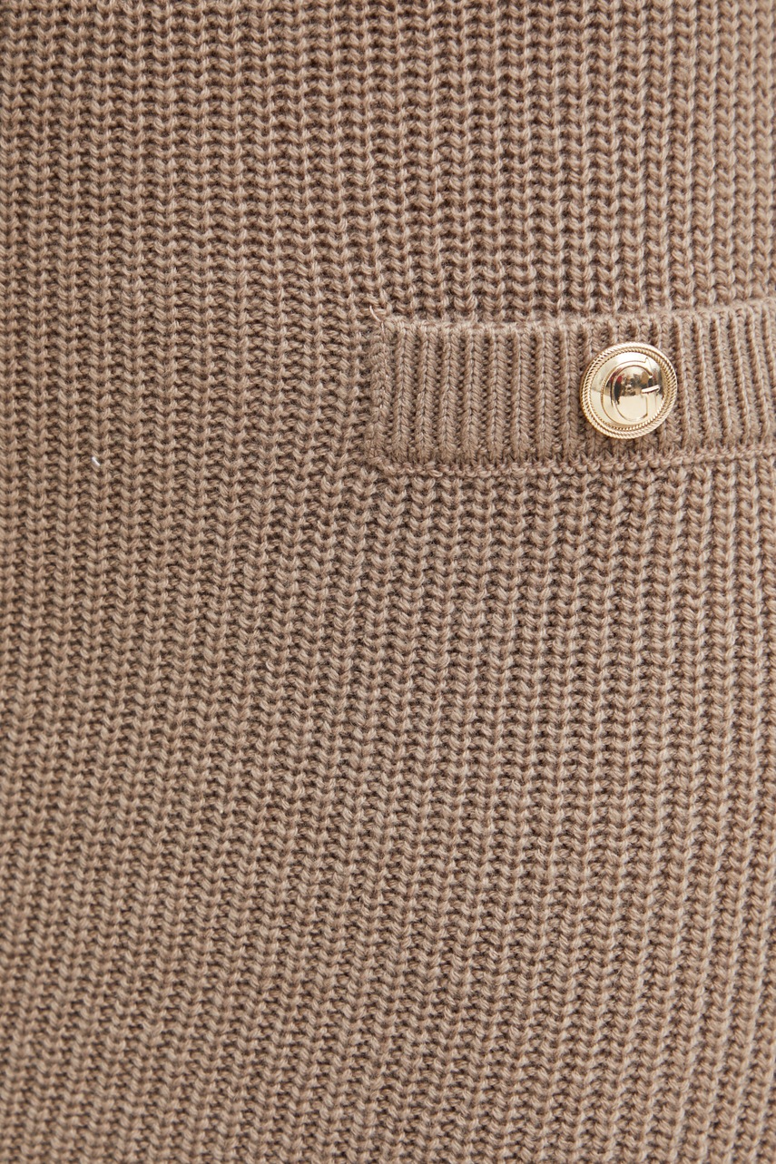 Φούστα από μείγμα μαλλιού Guess ZYLEE χρώμα: καφέ, W4BD64 Z2WX0 φωτογραφία