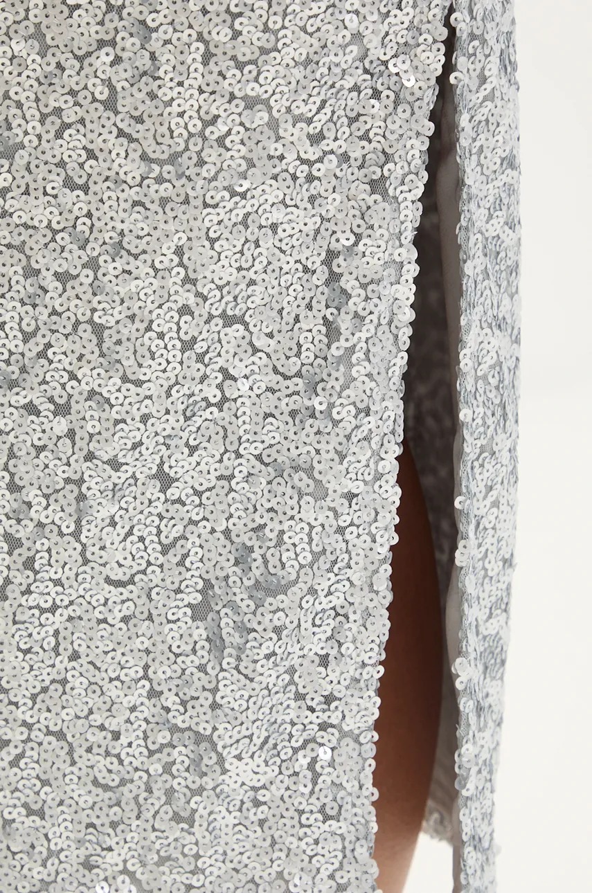 Φούστα Stine Goya χρώμα: ασημί, SK003-2260 φωτογραφία