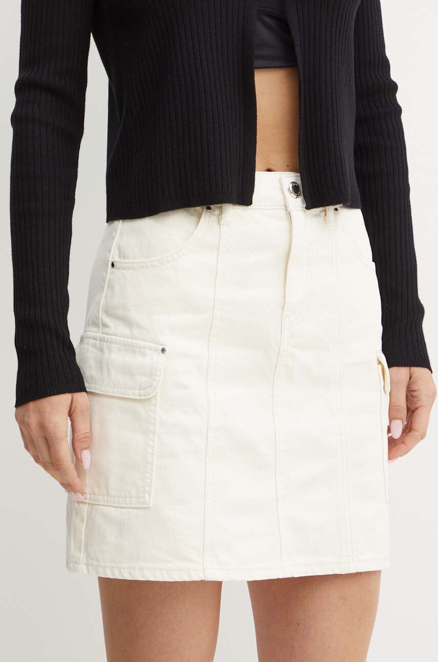 Morgan fusta JANA culoarea bej, mini, evazati, JANA