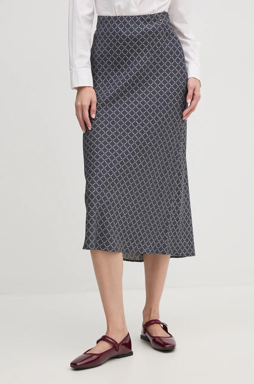 Levně Sukně Tommy Hilfiger modrá barva, maxi, WW0WW43198