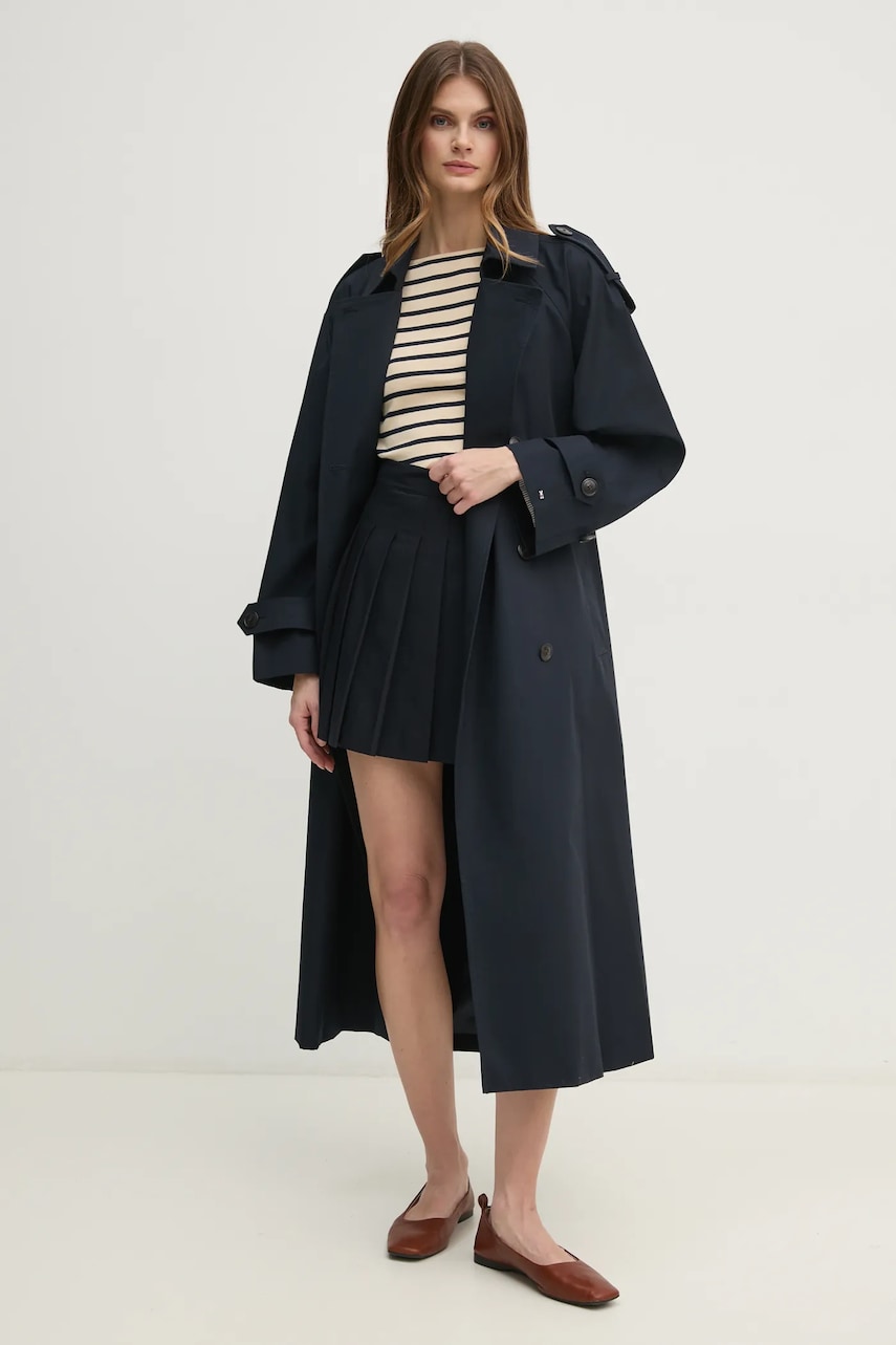 Юбка Tommy Hilfiger цвет синий mini расклешённая WW0WW43626 Юбка Tommy Hilfiger цвет синий mini расклешённая WW0WW43626