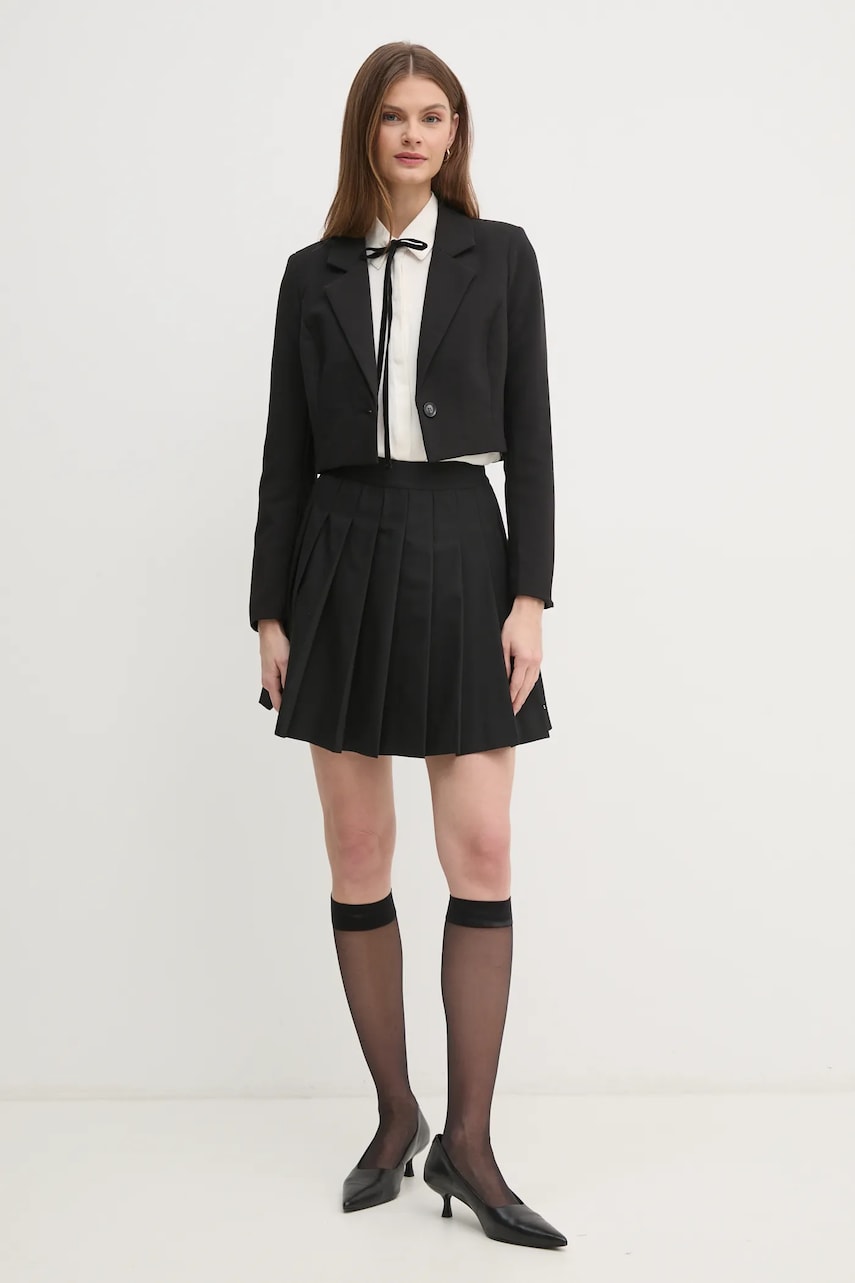 Юбка Tommy Hilfiger цвет чёрный mini расклешённая WW0WW43626 Юбка Tommy Hilfiger цвет чёрный mini расклешённая WW0WW43626