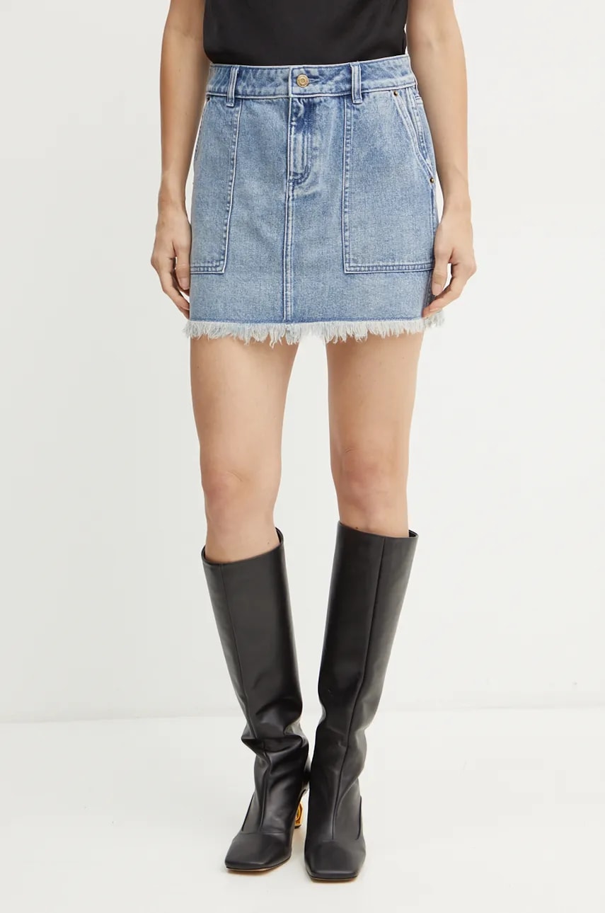 MICHAEL Michael Kors fustă din denim mini, dreaptă, MF470G6FAU MICHAEL Michael Kors fustă din denim mini, dreaptă, MF470G6FAU