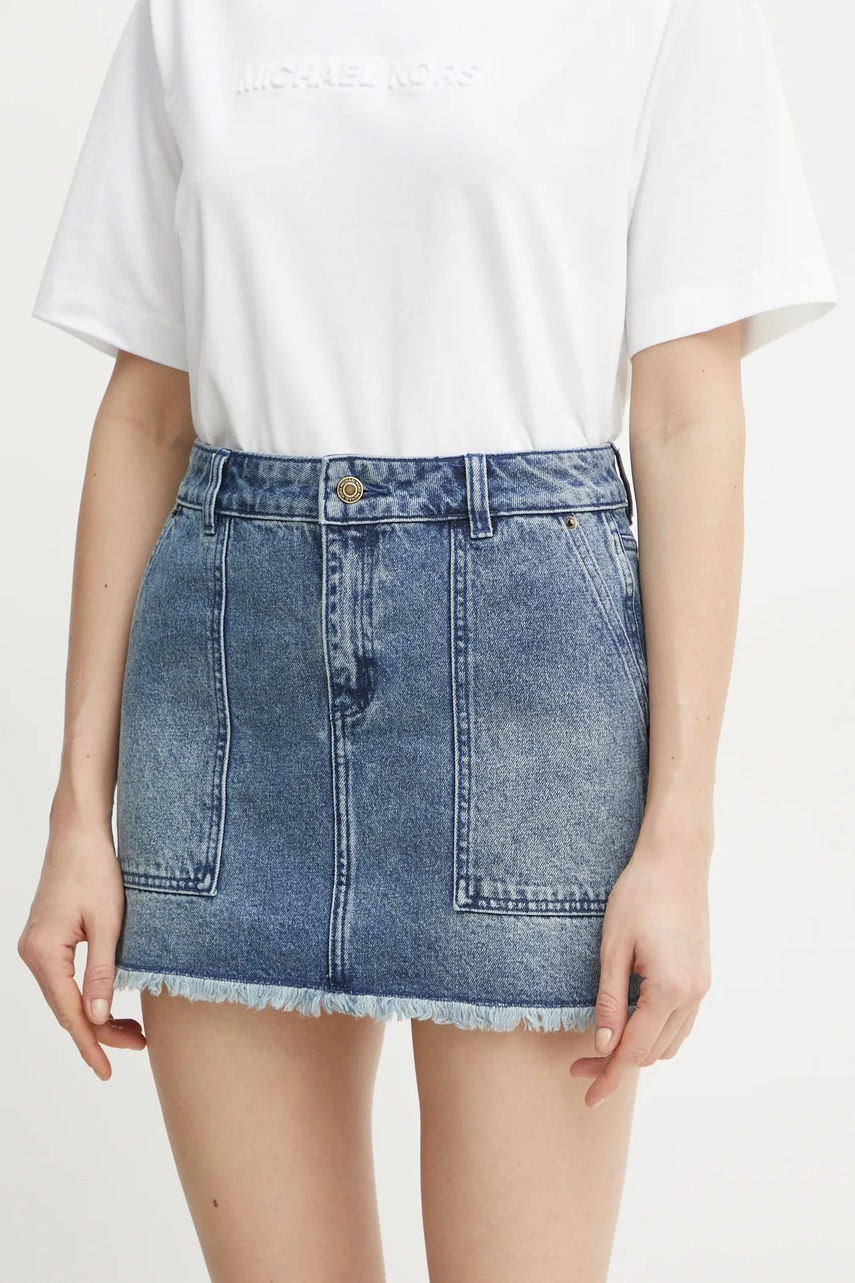 MICHAEL Michael Kors fusta jeans mini, drept, MF470G6FAU