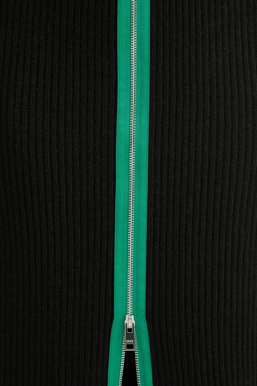 Вовняна спідниця MSGM колір чорний midi пряма 3742MDD190.247593 