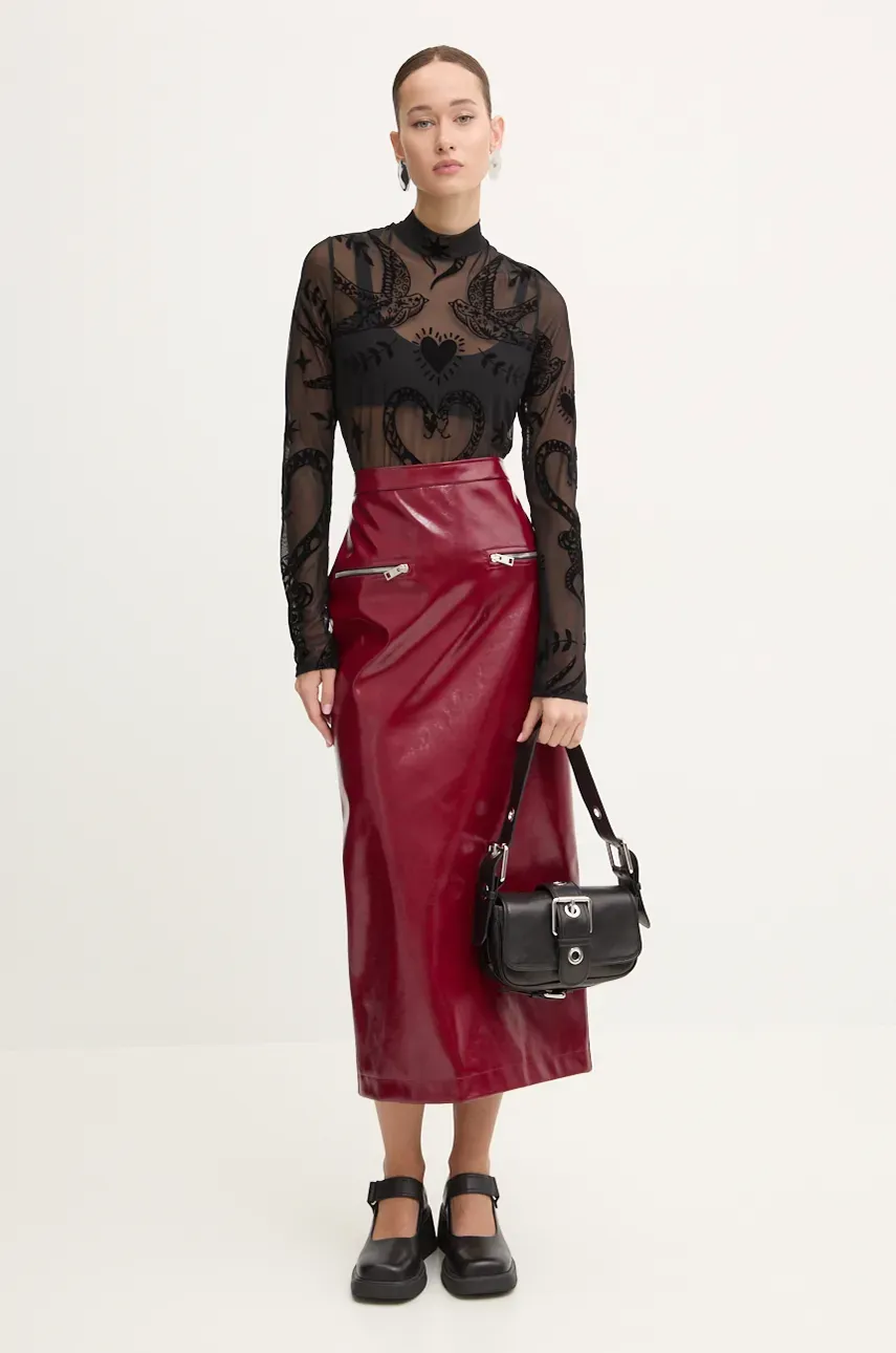 Юбка MSGM цвет бордовый maxi карандаш 3742MDD04.247800 Юбка MSGM цвет бордовый maxi карандаш 3742MDD04.247800