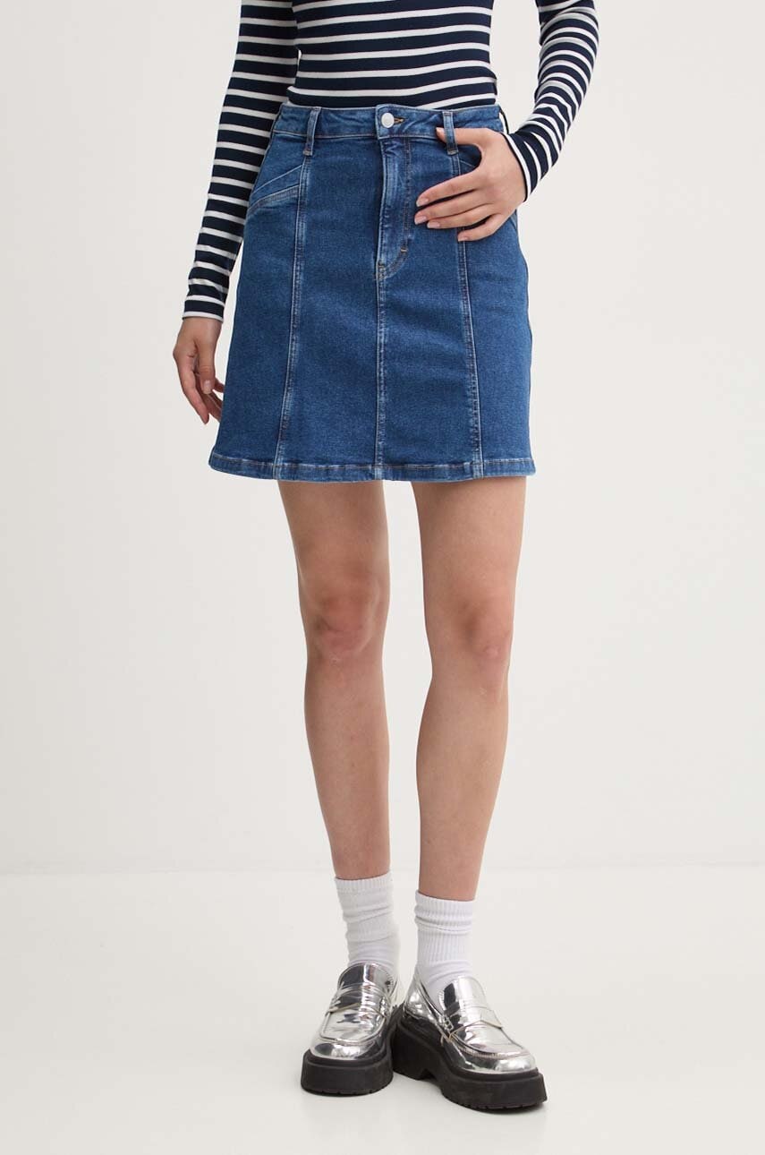 Tommy Jeans fustă din denim mini, evazată, DW0DW19011