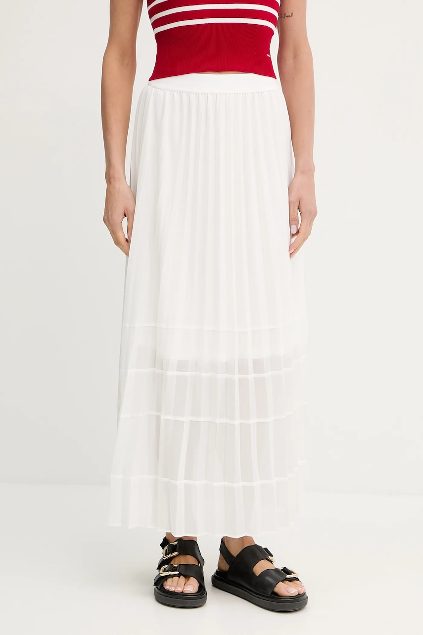 Morgan fustă JILA culoarea negru, midi, evazați, JILA