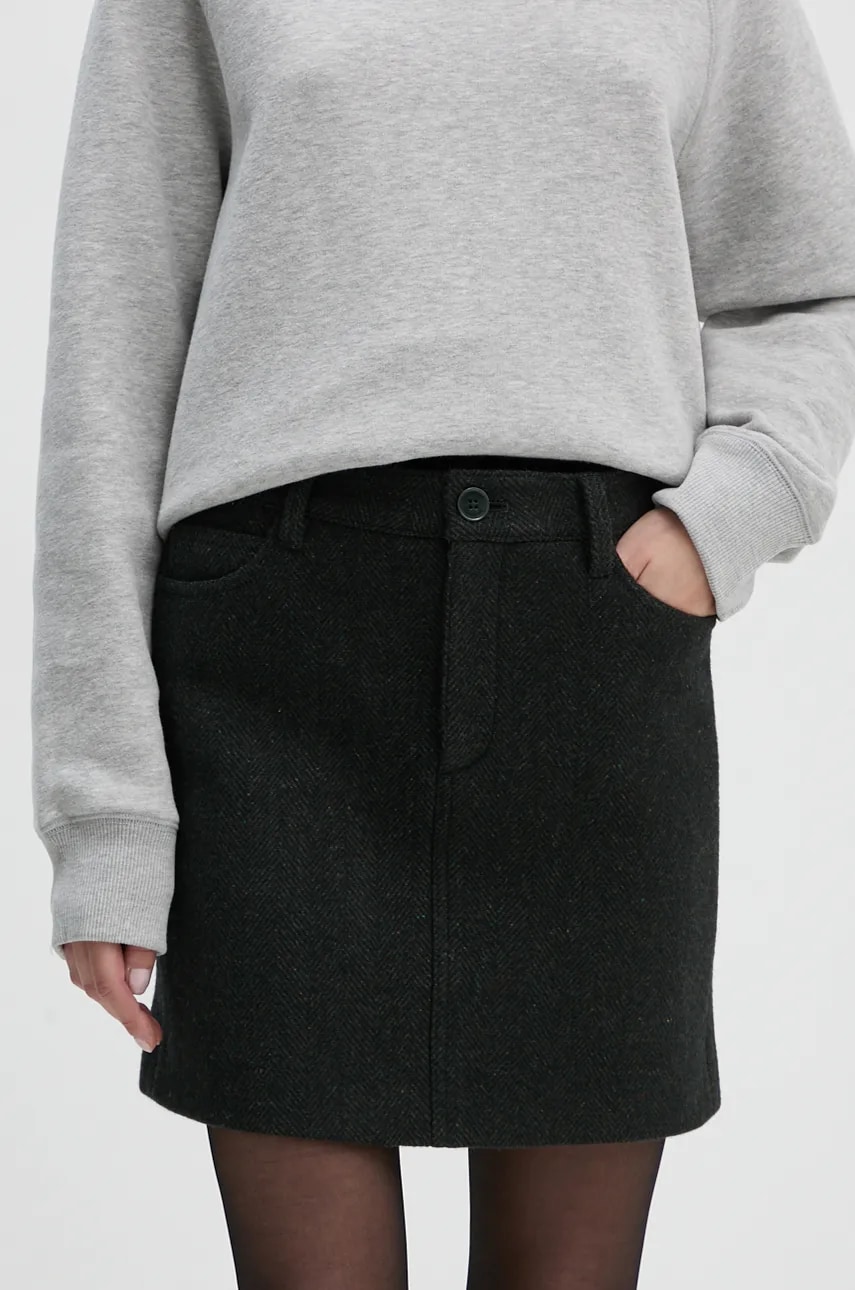 ZADIG&VOLTAIRE fusta de lana culoarea verde, mini, creion, WWSK00390