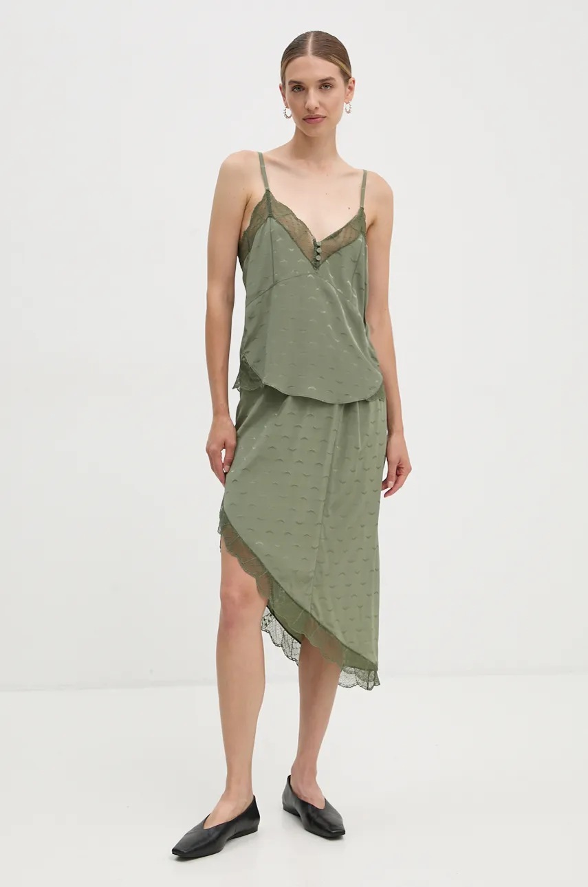 Юбка ZADIG&VOLTAIRE цвет зелёный midi прямая WWSK00396 Юбка ZADIG&VOLTAIRE цвет зелёный midi прямая WWSK00396