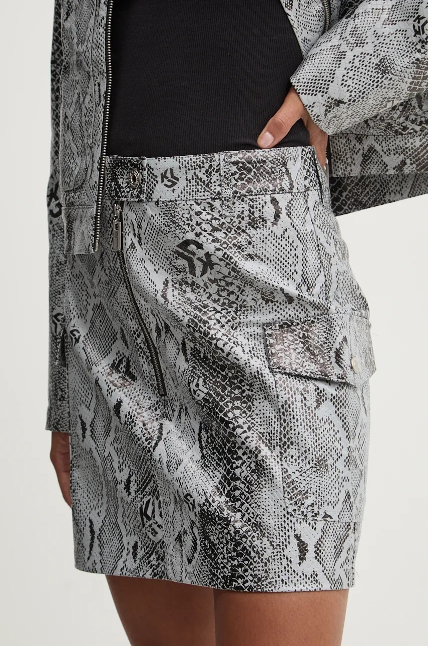 Спідниця Karl Lagerfeld Jeans колір сірий mini розкльошена 246J1204 