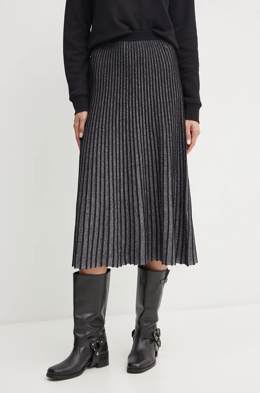 Karl Lagerfeld fusta culoarea argintiu, midi, evazati, 246W1205