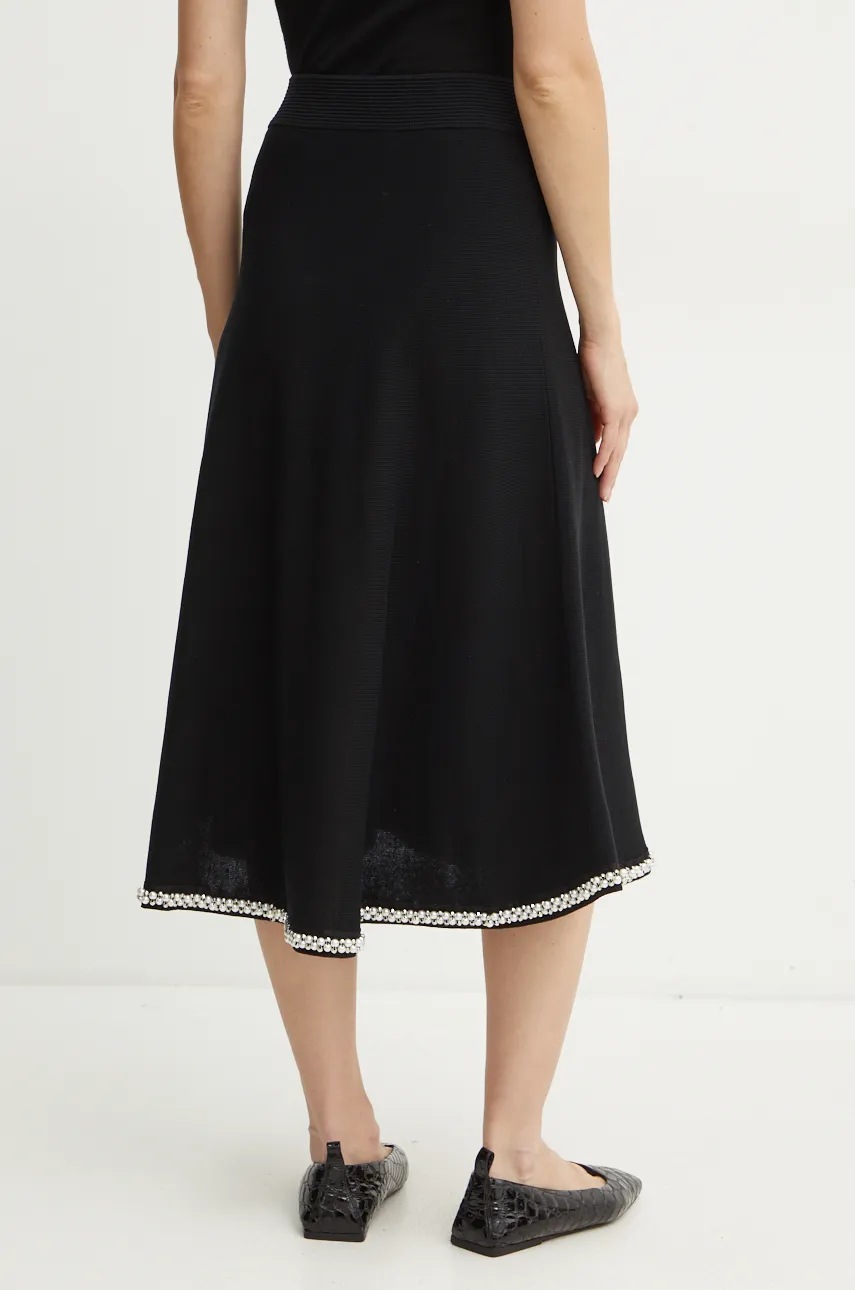 Спідниця Karl Lagerfeld колір чорний midi розкльошена 246W1207 
