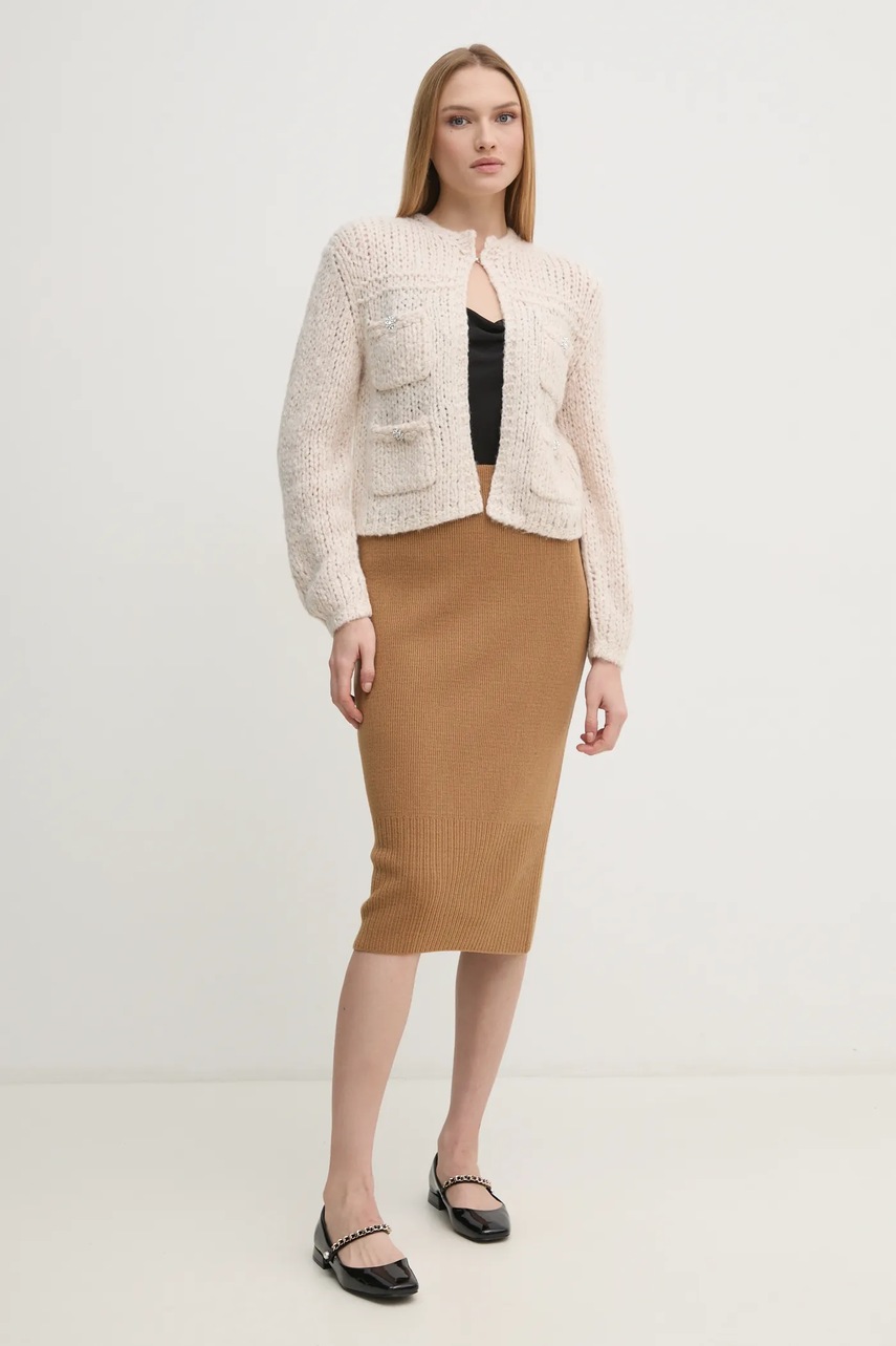 Юбка Sisley цвет бежевый midi прямая 122NM000F Юбка Sisley цвет бежевый midi прямая 122NM000F