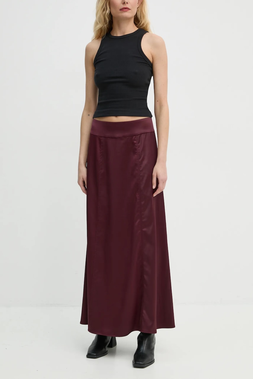 AERON fusta culoarea bordo, maxi, evazati, SK236535