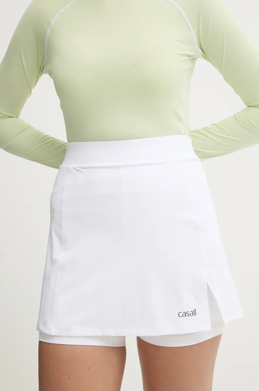Casall fustă sport Court Slit culoarea alb, mini, drept, 23600 Casall fustă sport Court Slit culoarea alb, mini, drept, 23600