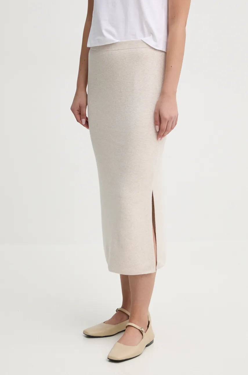 OUI fusta culoarea bej, midi, creion, 90087 OUI fusta culoarea bej, midi, creion, 90087