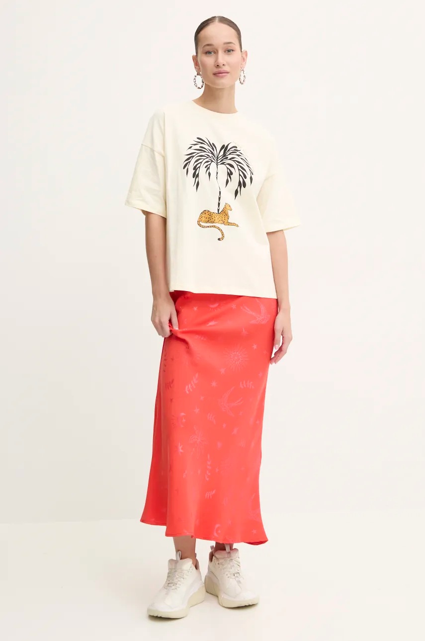 Юбка Never Fully Dressed Dorris Skirt цвет красный maxi расклешённая NFDSK549 Юбка Never Fully Dressed Dorris Skirt цвет красный maxi расклешённая NFDSK549