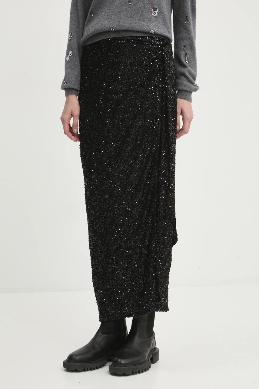 

Пола Never Fully Dressed Jaspre Skirt в черно дълга със стандартна кройка NFDSK500, Черен