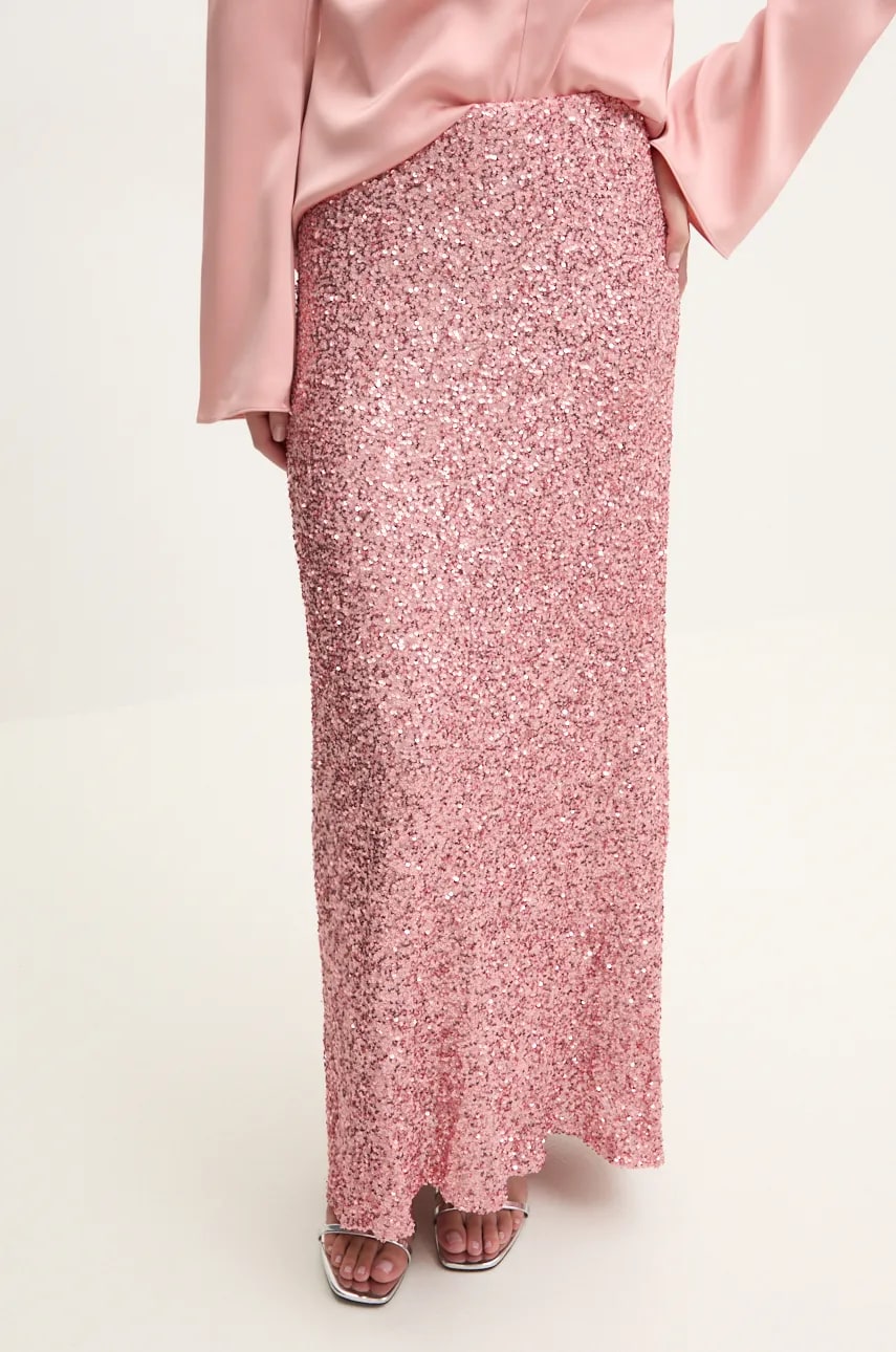 Never Fully Dressed fusta Dorris Skirts culoarea roz, maxi, drept, NFDSK564 Never Fully Dressed fusta Dorris Skirts culoarea roz, maxi, drept, NFDSK564