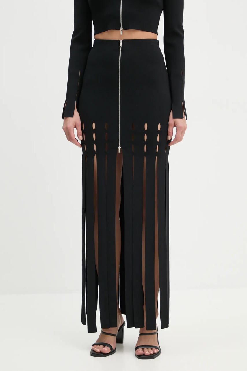 Φούστα Nanushka TRIANA χρώμα: μαύρο, NW24FWSK47000 φωτογραφία