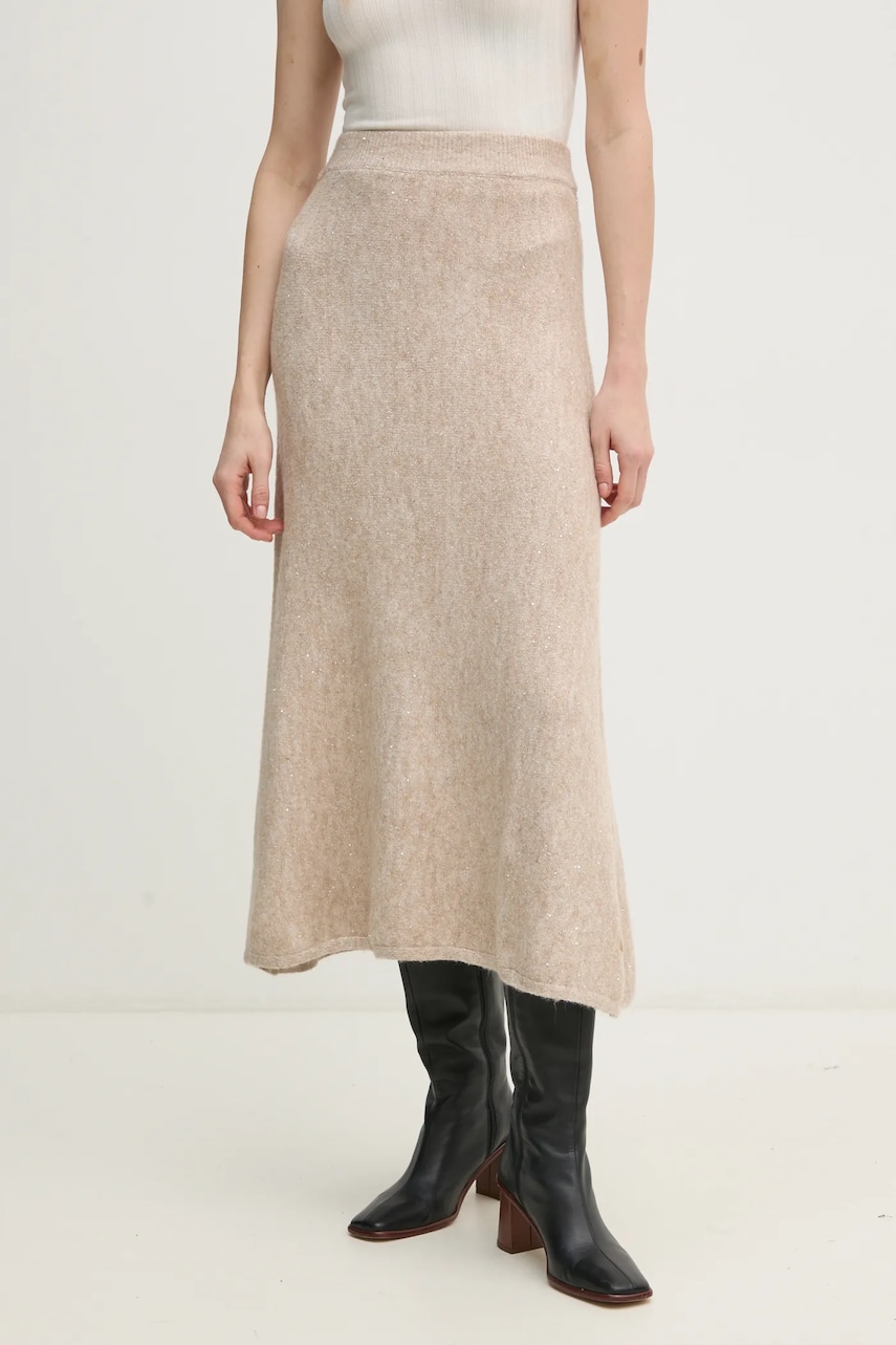 Pedro del Hierro fusta culoarea bej, midi, drept, 7598311 Pedro del Hierro fusta culoarea bej, midi, drept, 7598311