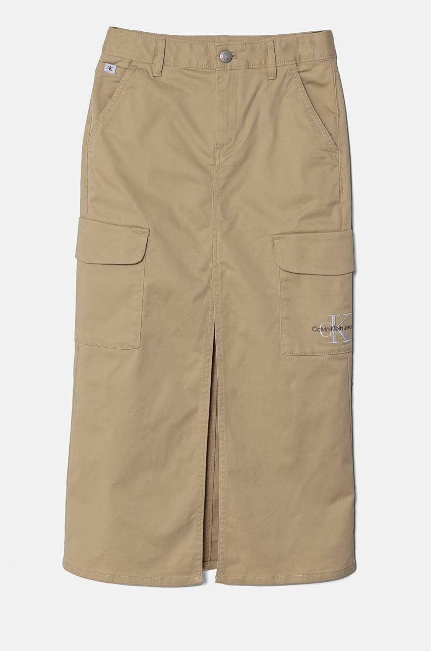 Детская юбка Calvin Klein Jeans цвет бежевый maxi прямая IG0IG02697 в Киеве Детская юбка Calvin Klein Jeans цвет бежевый maxi прямая IG0IG02697 в Киеве
