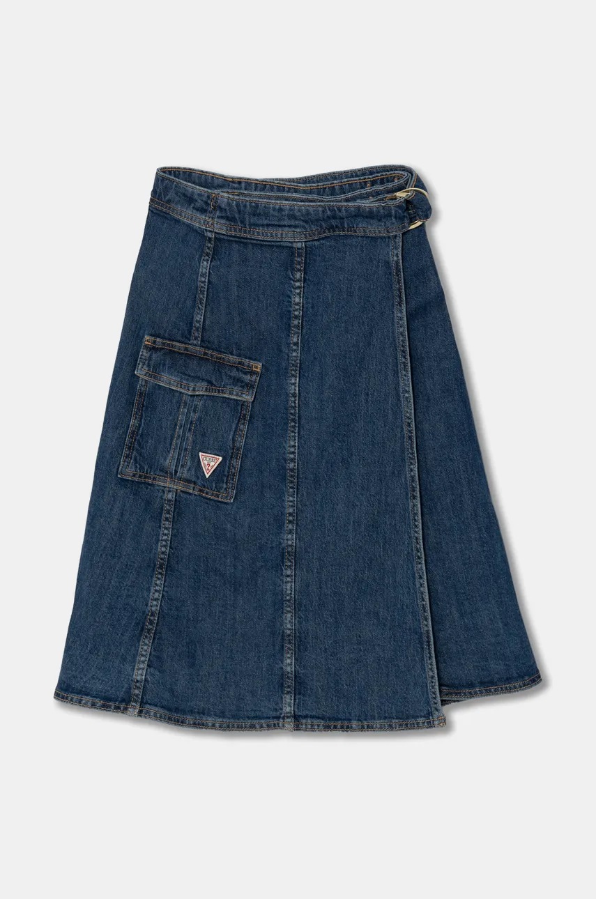

Детска дънкова пола Guess в синьо среднодълга разкроена J4YD15 D4WF0, Син