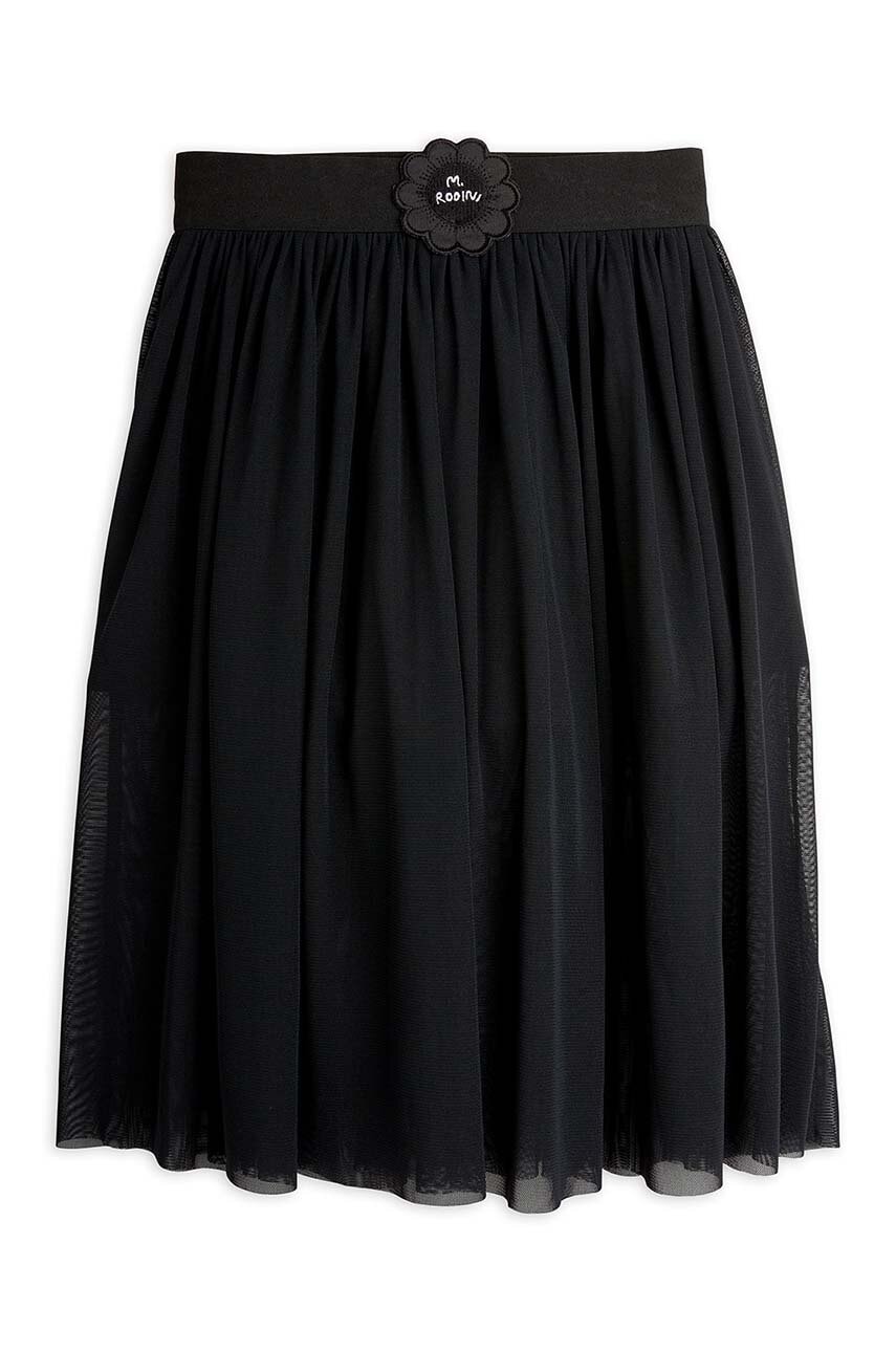 Mini Rodini fusta Tulle culoarea negru, midi, drept, 2473014299