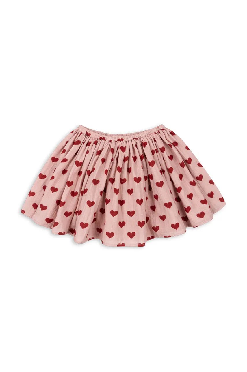 Konges Sløjd fusta din bumbac pentru copii COCO SKIRT GOTS culoarea roz, mini, evazati, KS101464