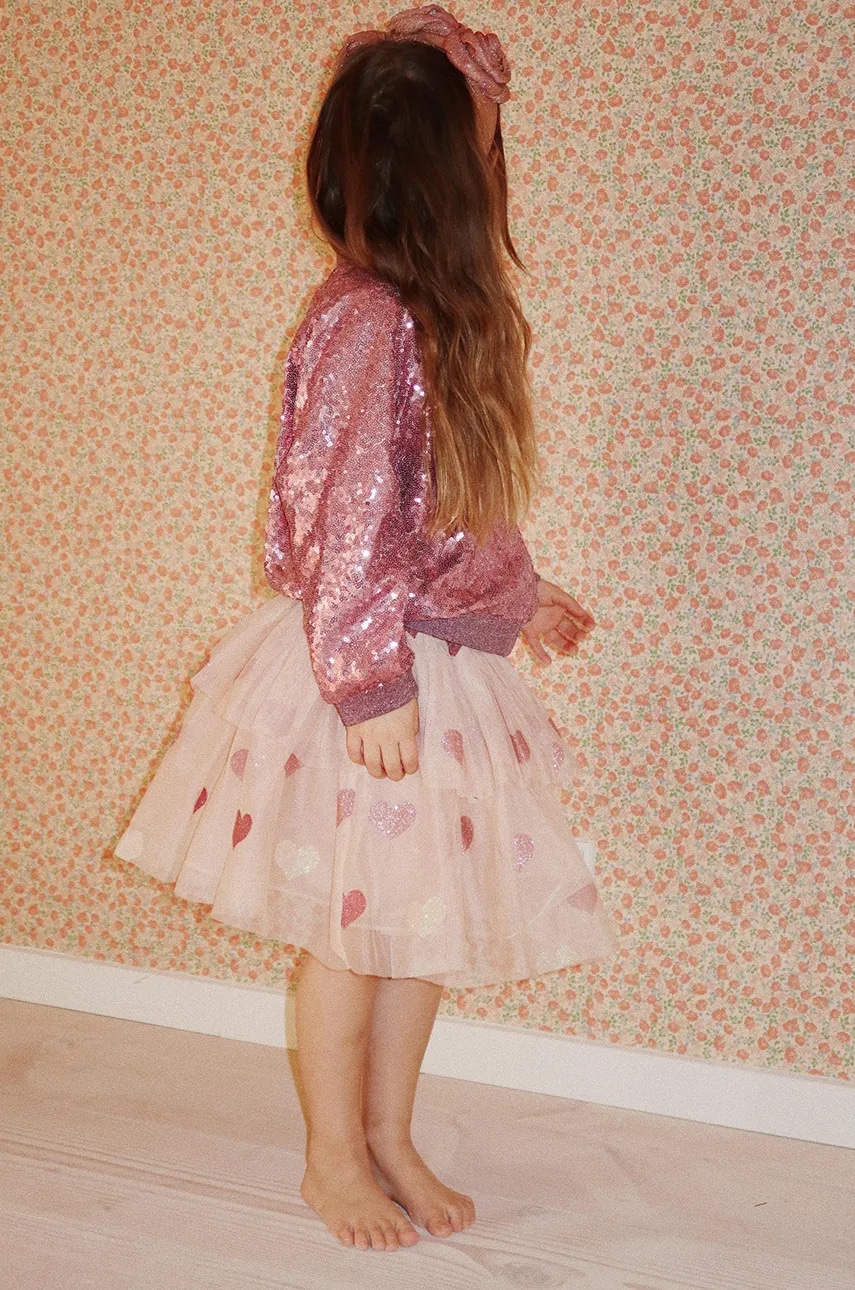 Levně Sukně Konges Sløjd TULLIE SKIRT růžová barva, mini, áčková, KS101718