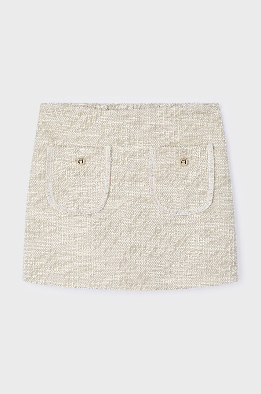 Mayoral fustă-pantalon pentru copii culoarea bej, mini, drept, 4908