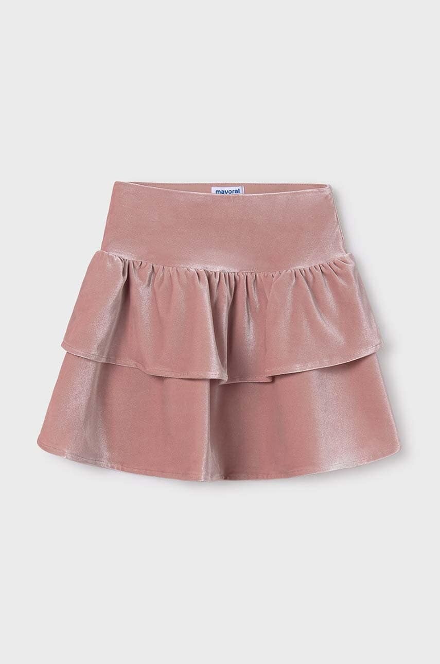 Mayoral fusta fete culoarea roz, mini, evazati, 7970 Mayoral fusta fete culoarea roz, mini, evazati, 7970