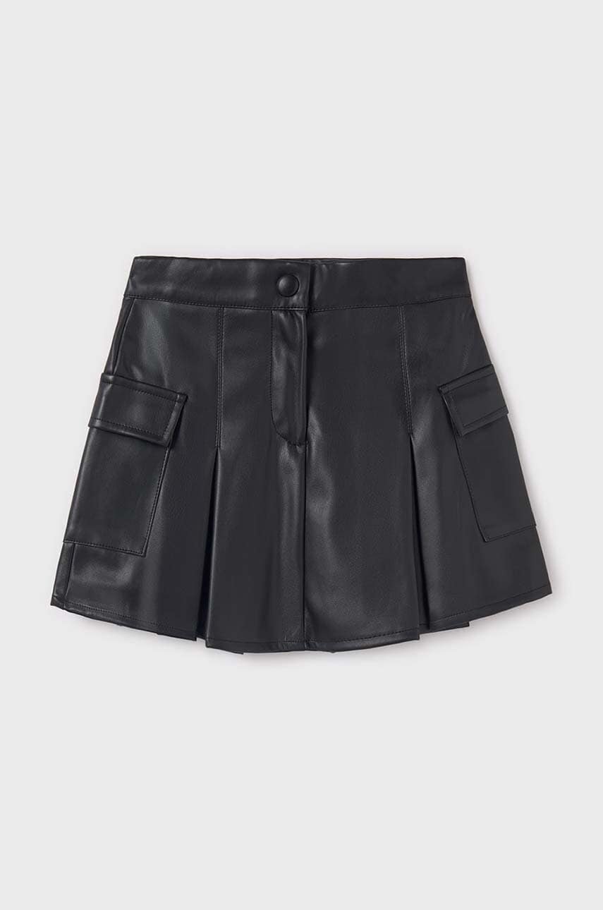 Mayoral fusta fete Spódnica cargo imitacja skóry culoarea negru, mini, evazati, 7972