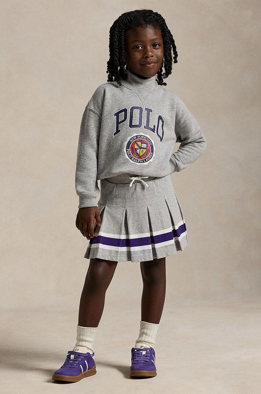 Levně Dětská bavlněná sukně Polo Ralph Lauren šedá barva, mini, 312950967001