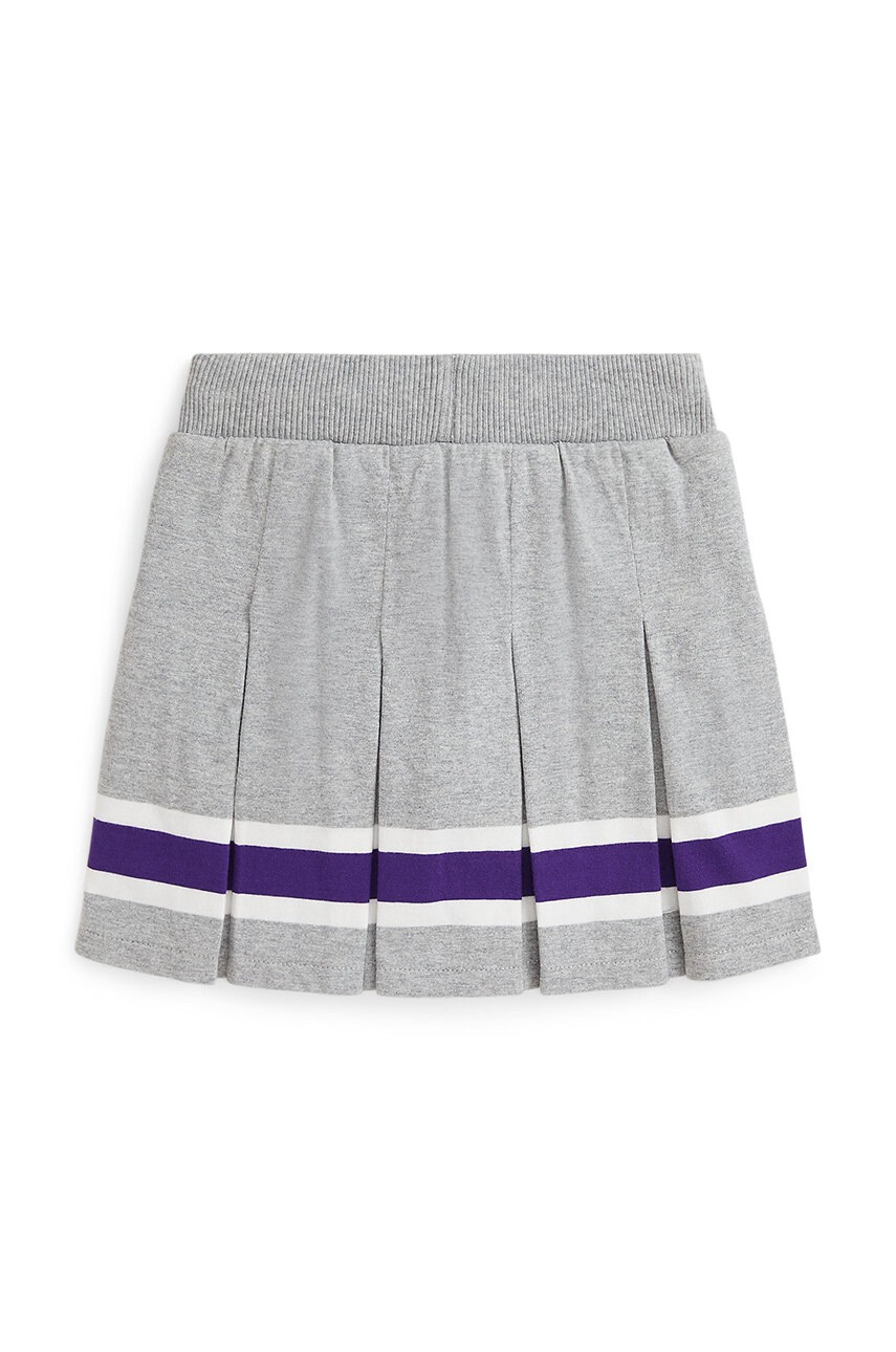 Polo Ralph Lauren gyerek pamut szoknya szürke, mini, egyenes, 312950967001 termék 2. képe